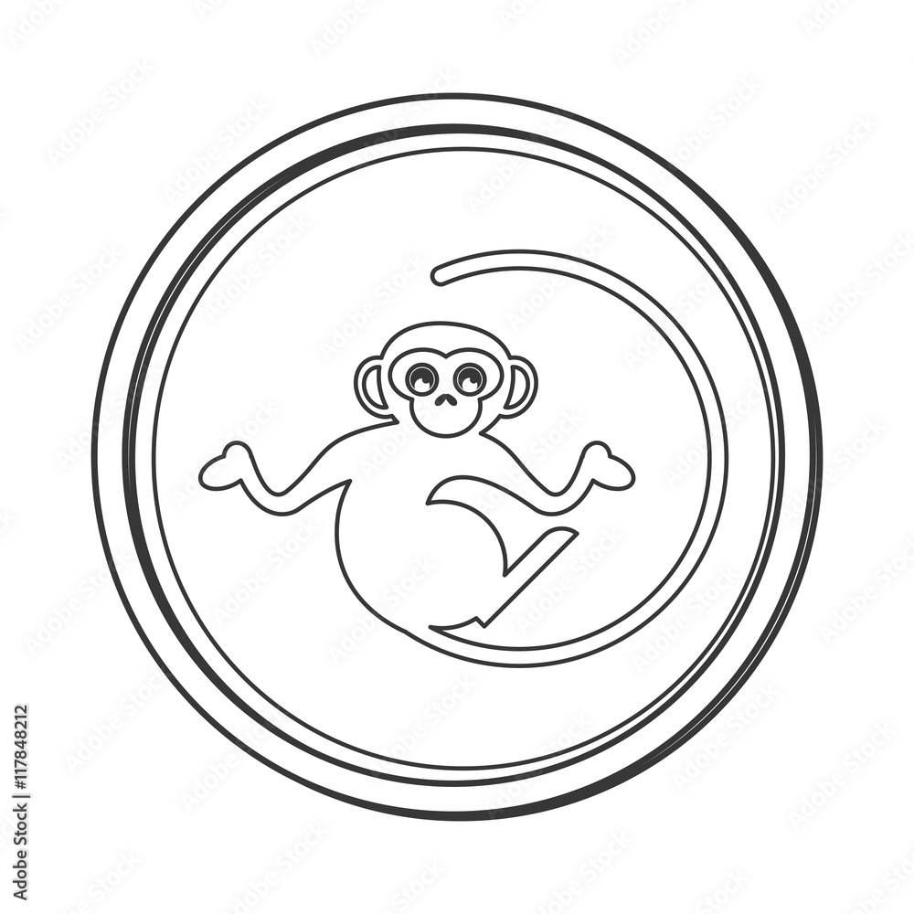 Obraz premium flat design single monkey icon vector illustration