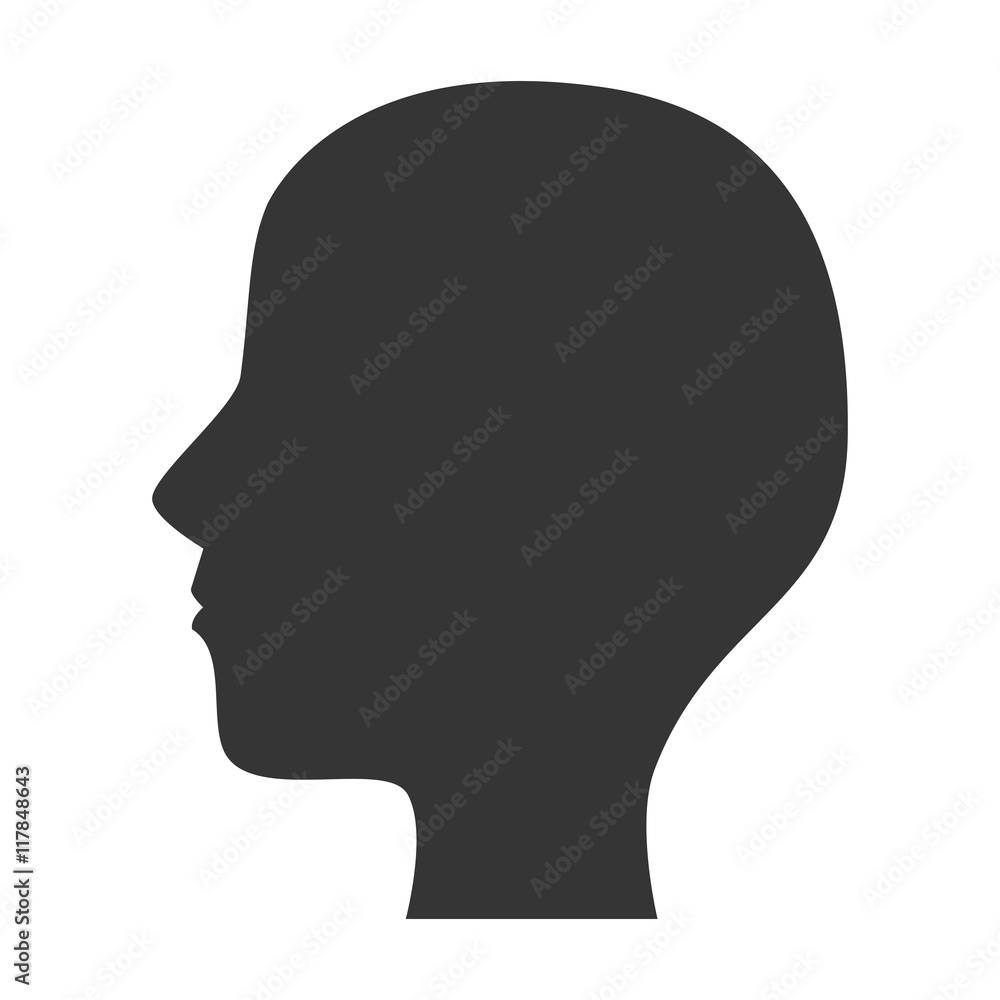 human head silhouette icon vector illustration