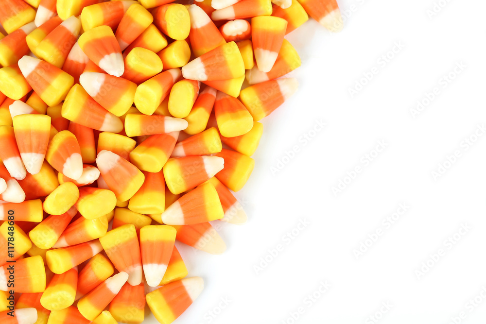Halloween candy corns on white background Halloween candy corns on white background