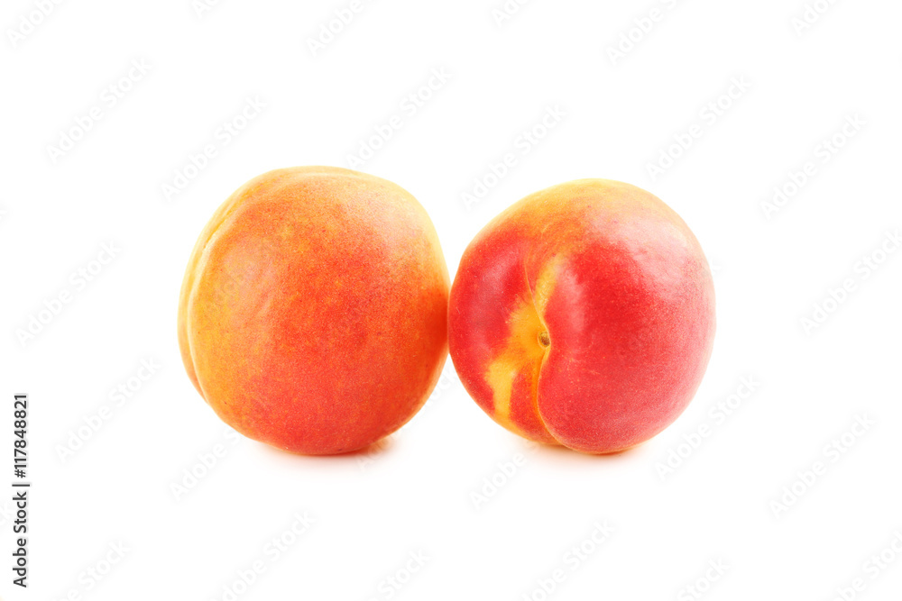 Ripe apricots fruit isolated on a white Ripe apricots fruit isolated on a white