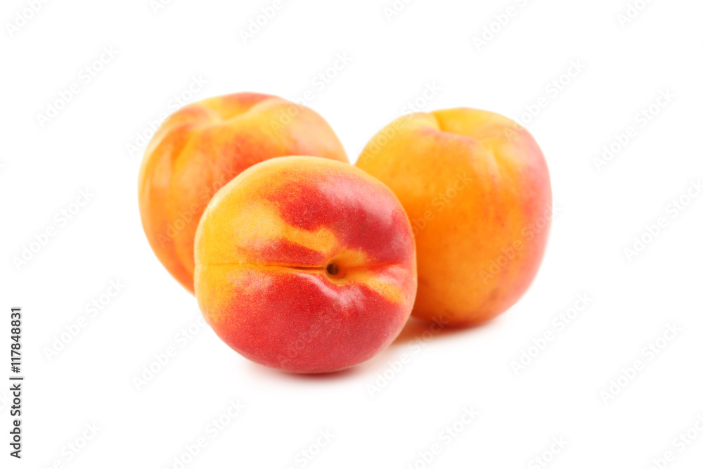 Ripe apricots fruit isolated on a white Ripe apricots fruit isolated on a white