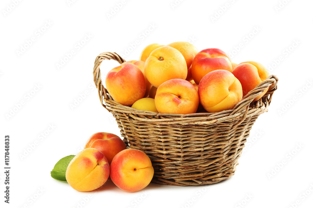 Ripe apricots fruit isolated on a white Ripe apricots fruit isolated on a white