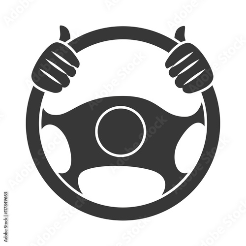 Car steering wheel icon vector illustration