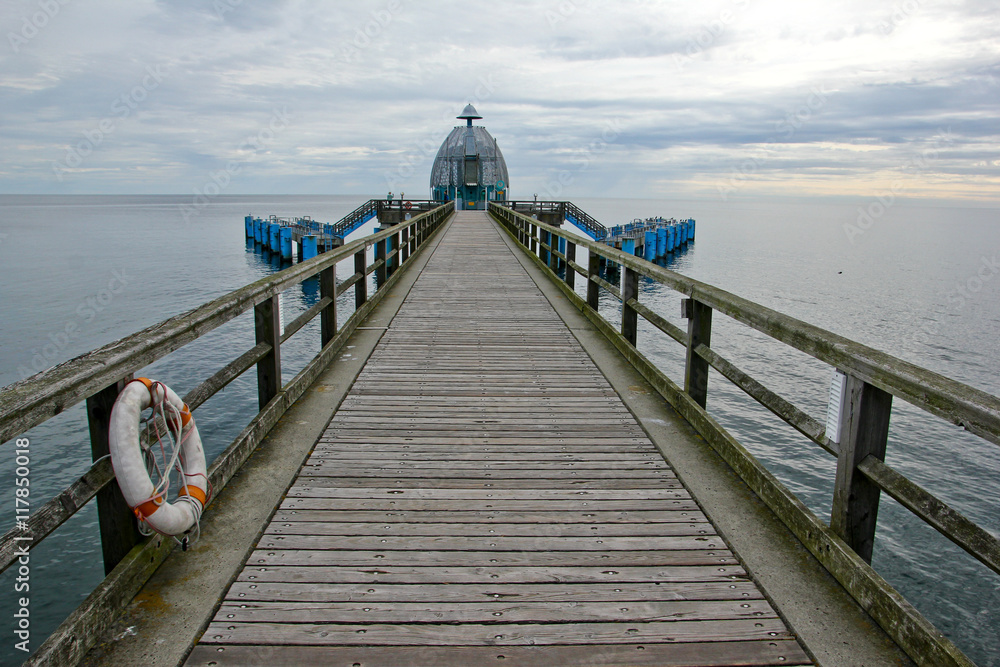 A pier standing alone in the north sea. A pier standing alone in the north sea.