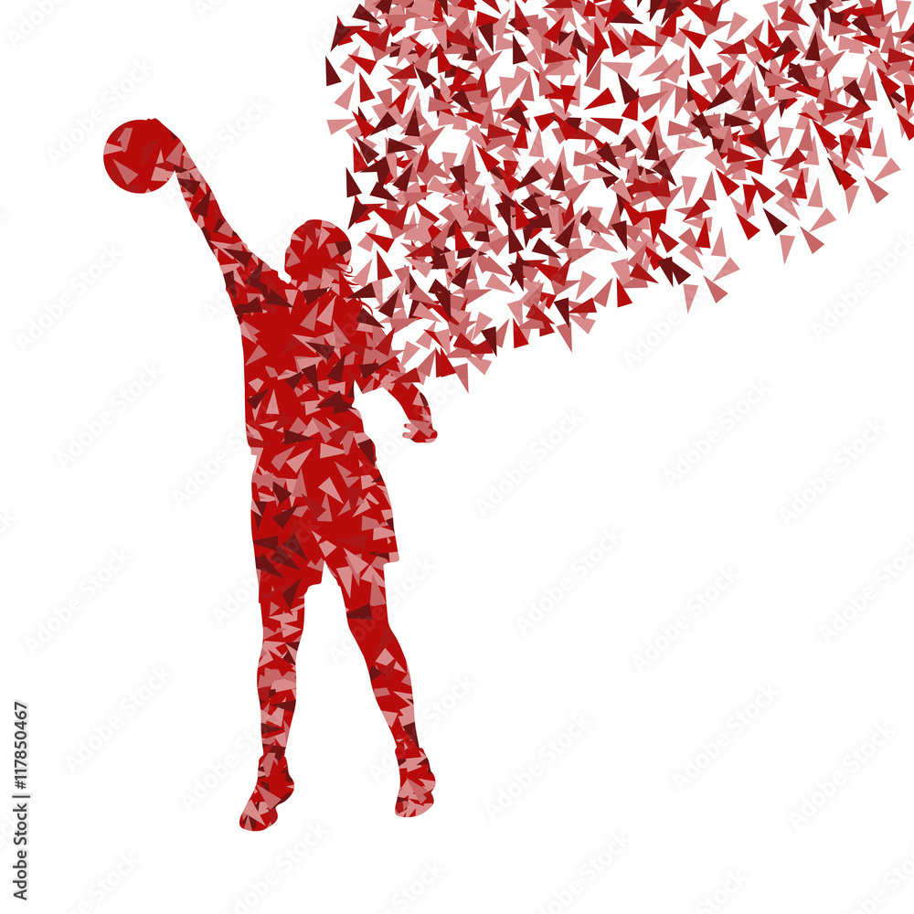 Fototapeta premium Basketball player woman silhouette vector abstract background il