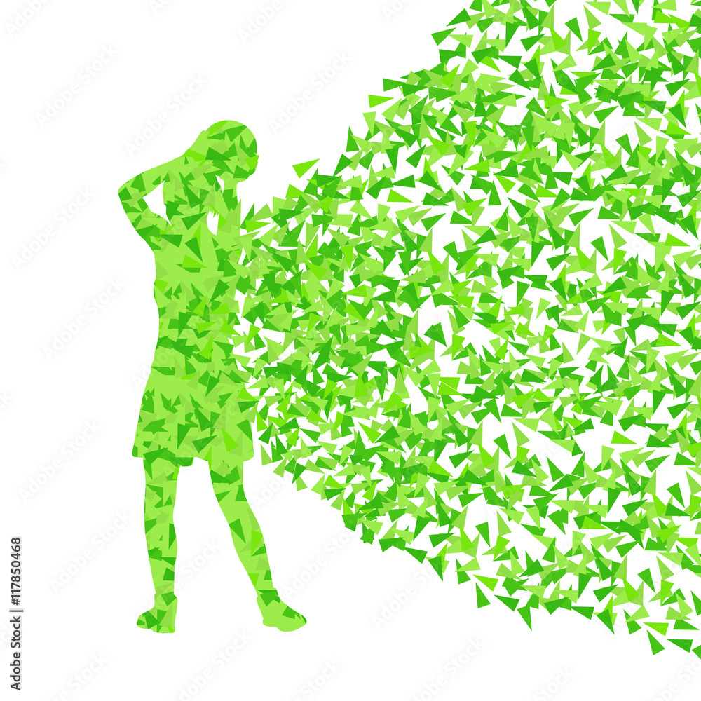 Fototapeta premium Basketball player woman silhouette vector abstract background il