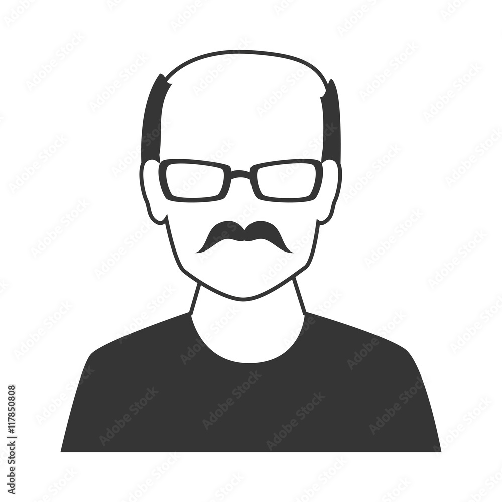 Male profile silhouette icon vector illustration