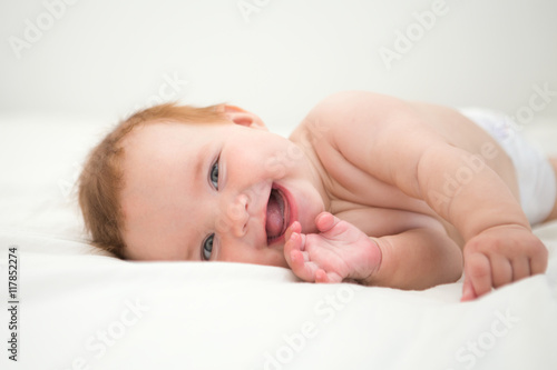 Portrait of a crawling baby

