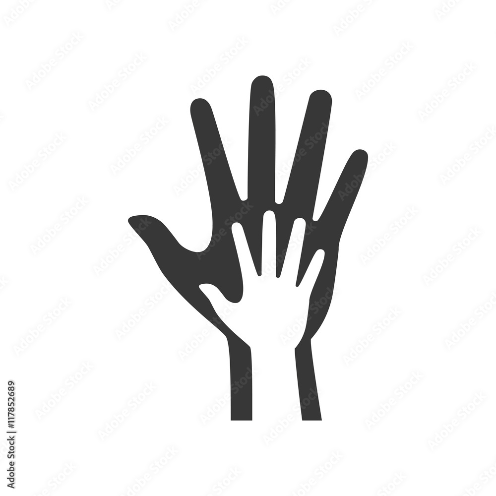 human hand help support icon. Isolated and flat illustration. Vector graphic