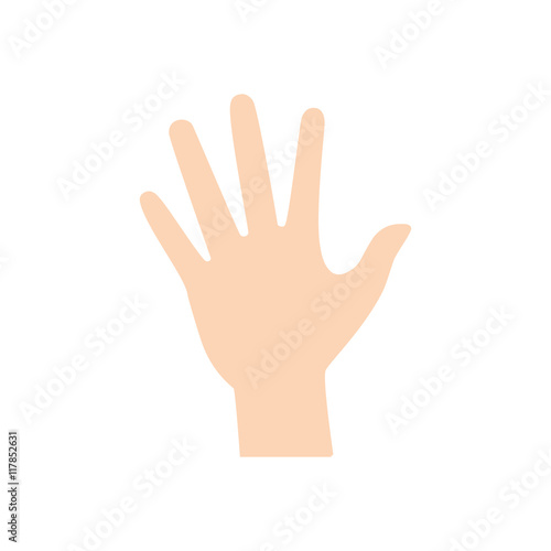human hand gesture palm fingers icon. Isolated and flat illustration. Vector graphic