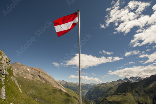 Austrian Flag in the Alps