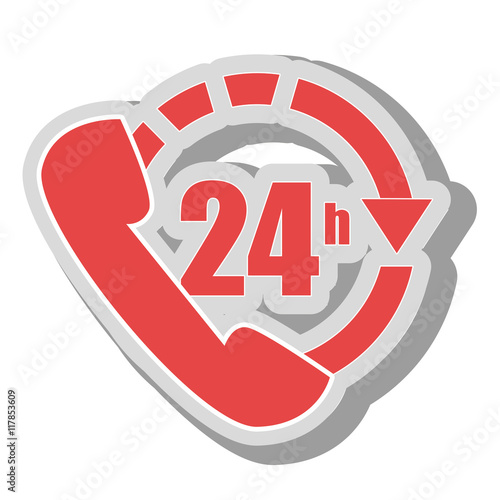 twenty four hours service icon vector illustration