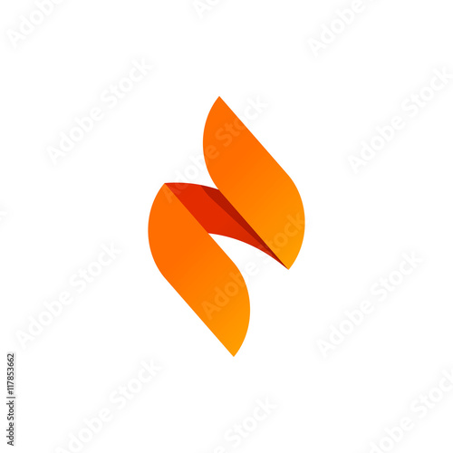 Flame vector logo design template concept isolated on white background, sharp spear elegant geometric element icon, abstract creative modern candle fire brand design, beauty orange gradient identity