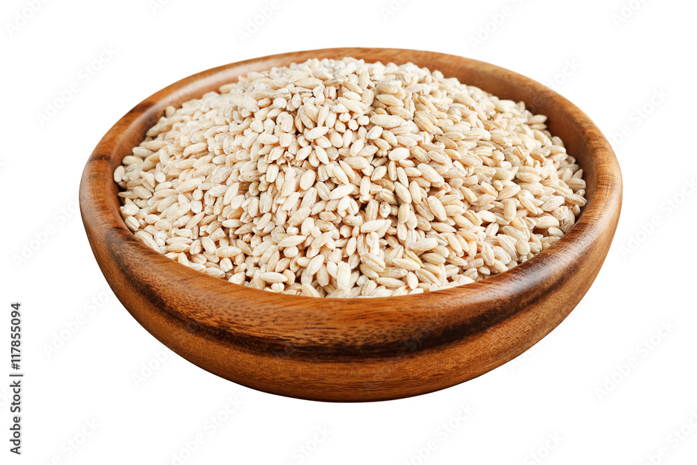 Barley in a wooden bowl Barley in a wooden bowl