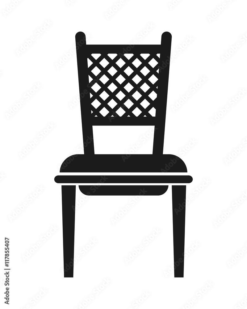 flat design single chair icon vector illustration flat design single chair icon vector illustration