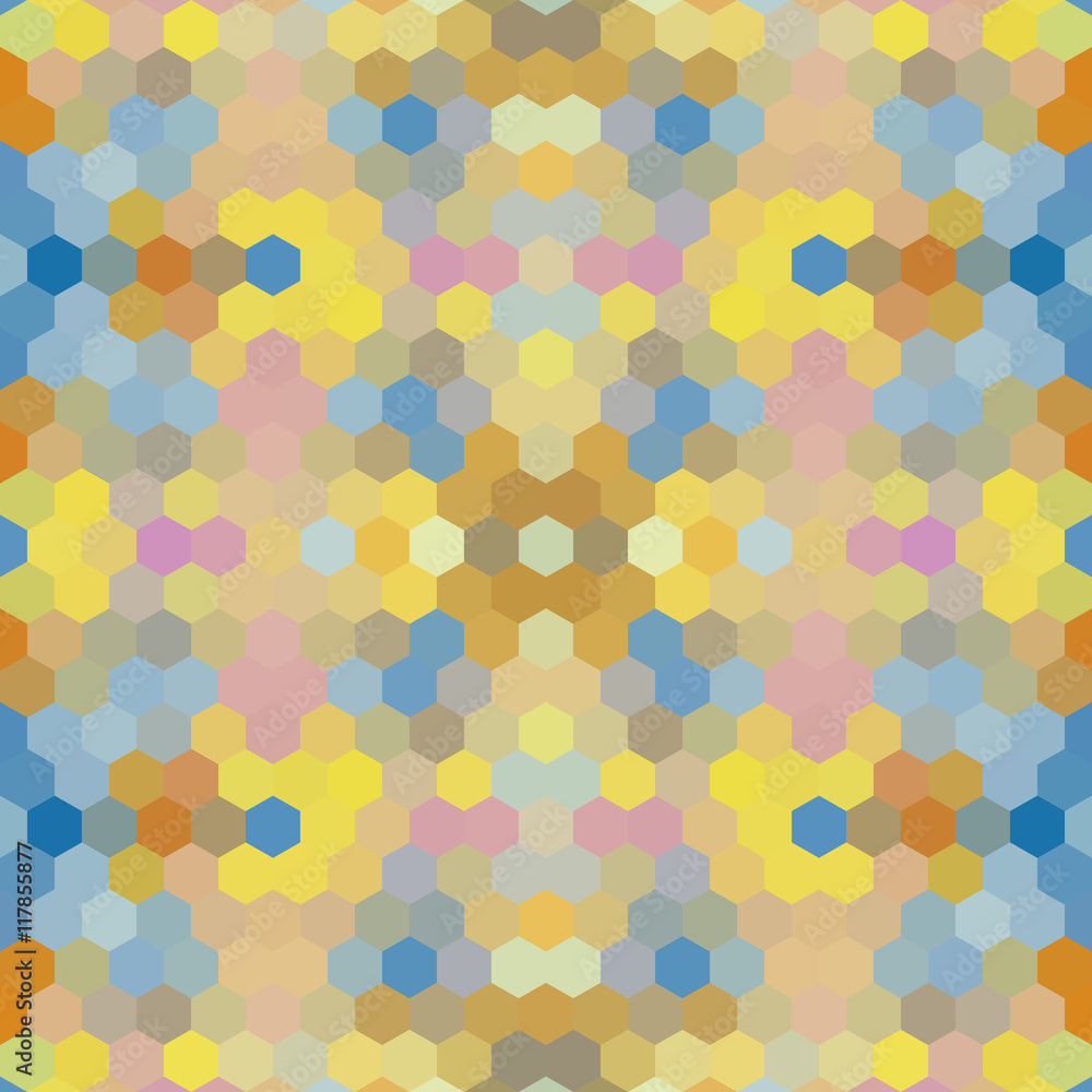 Kaleidoscopic low poly hexagon style vector mosaic background Kaleidoscopic low poly hexagon style vector mosaic background