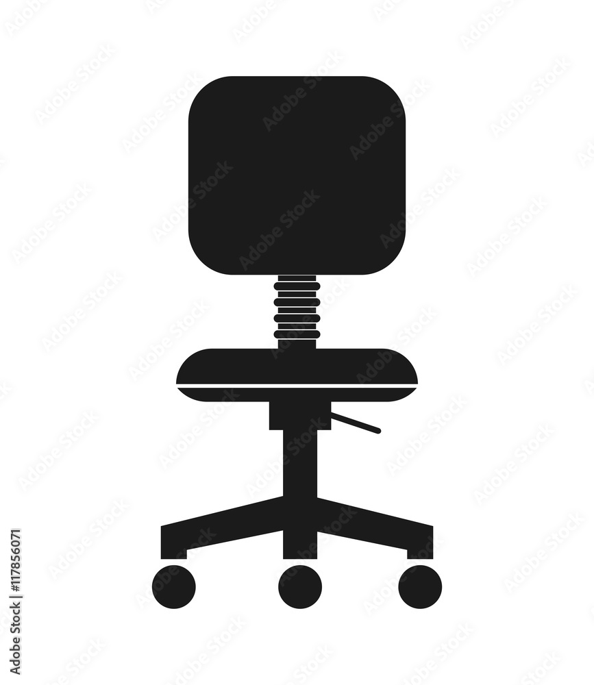 flat design office chair icon vector illustration