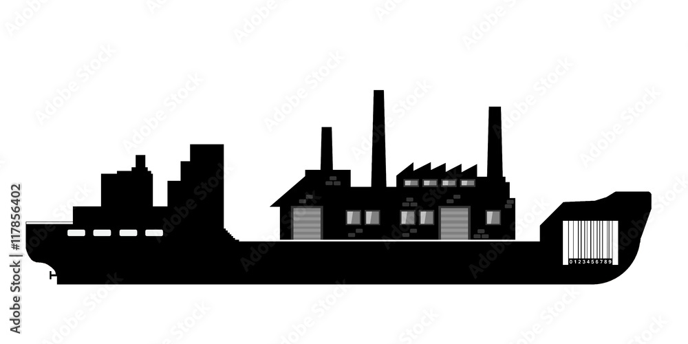 Délocalisation d'une usine par bateau cargo