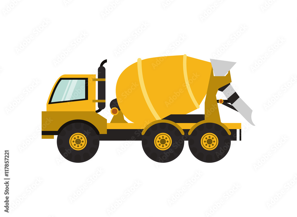 flat design cement mixer truck icon vector illustration flat design cement mixer truck icon vector illustration