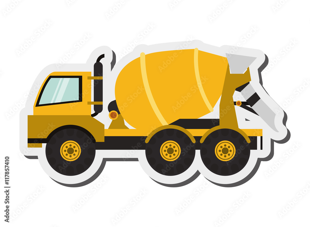 flat design cement mixer truck icon vector illustration flat design cement mixer truck icon vector illustration