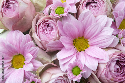 Floral background. Lot of pink flowers