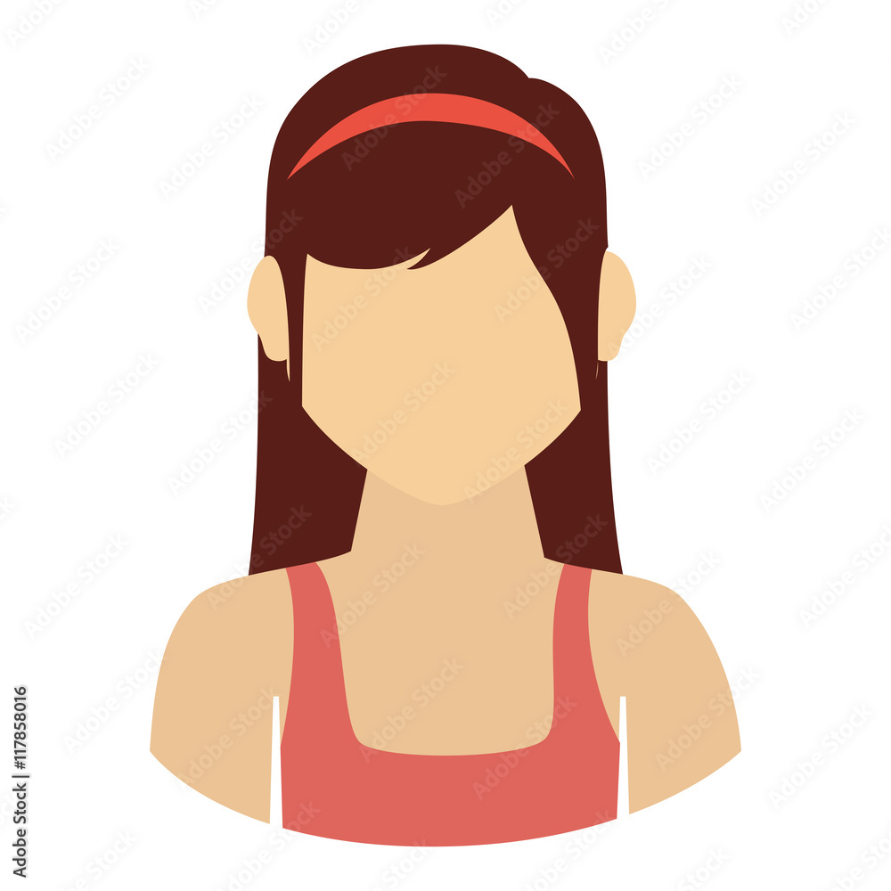 young woman profile icon vector illustration