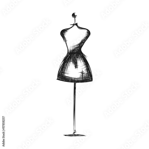 dummy dress hand drawing