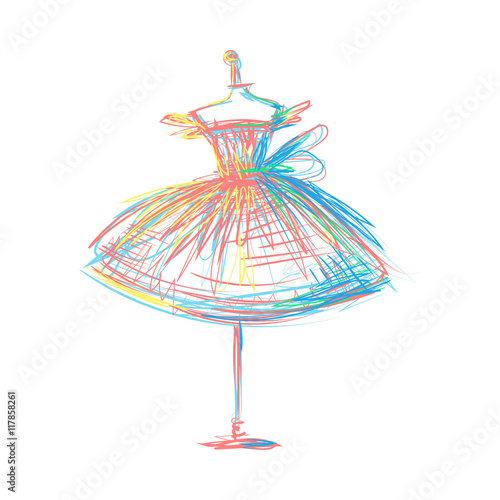 dummy dress hand drawing illustration vector