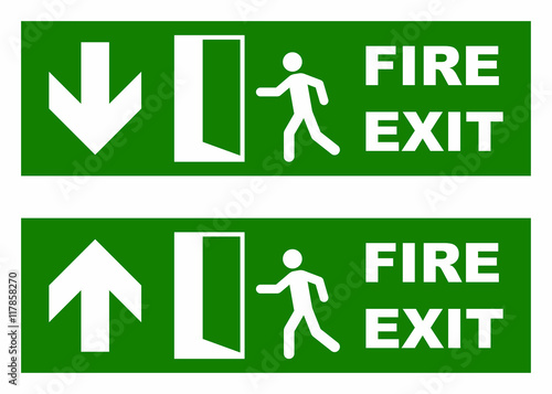 Emergency fire exit sign