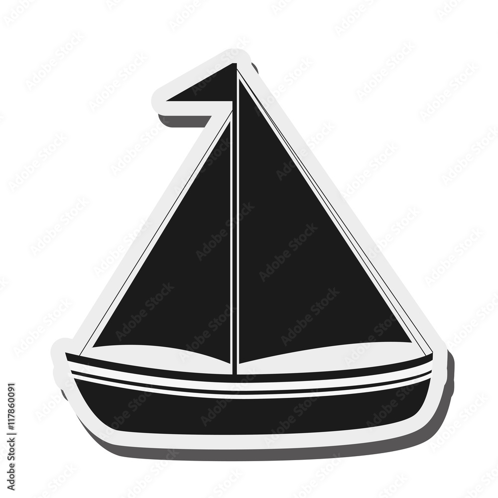 flat design sail boat icon vector illustration flat design sail boat icon vector illustration