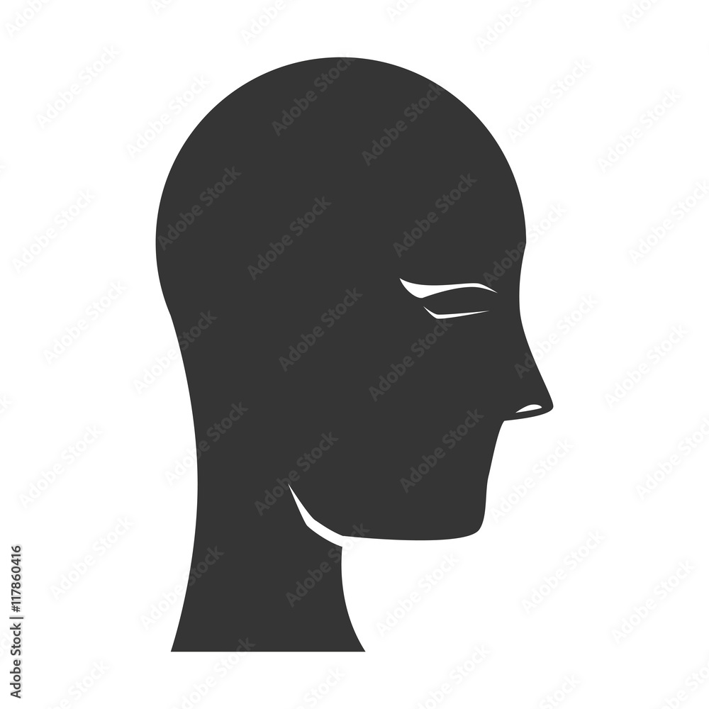 human head silhouette icon vector illustration human head silhouette icon vector illustration
