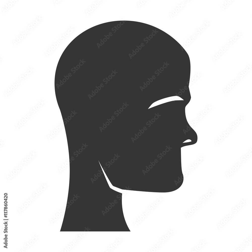 human head silhouette icon vector illustration human head silhouette icon vector illustration