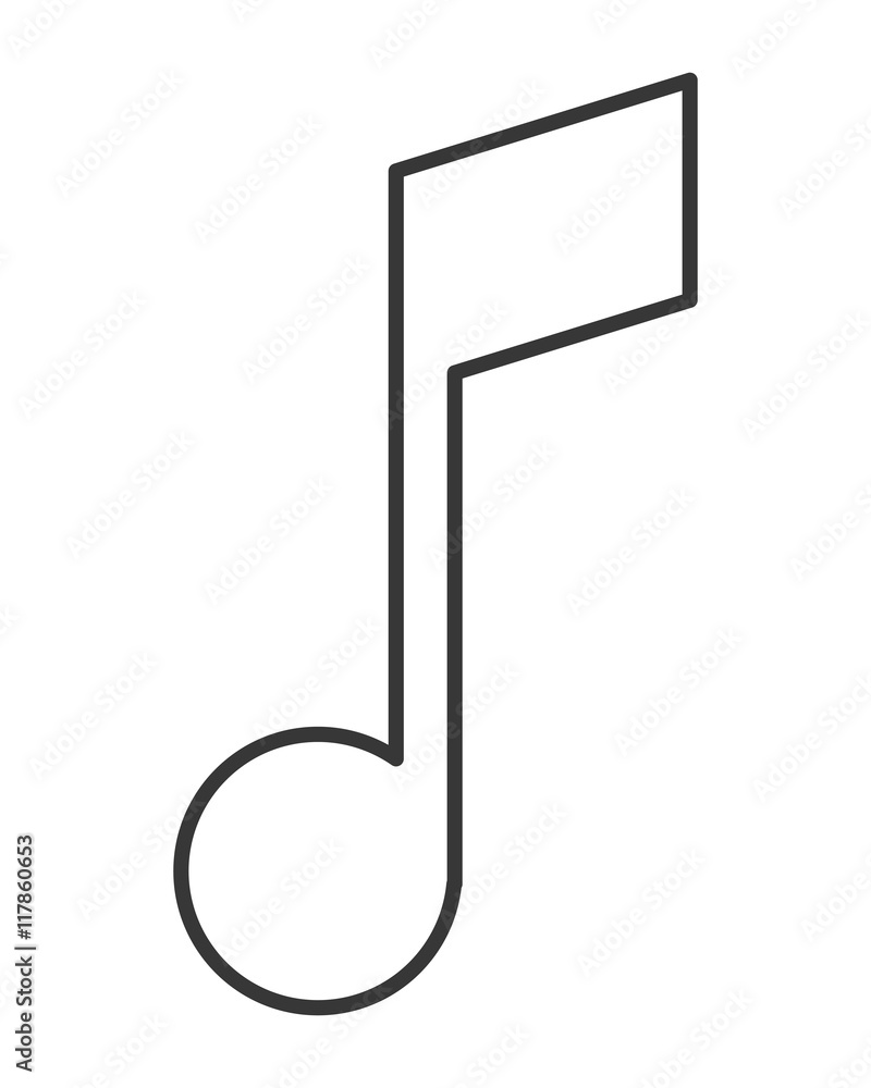 flat design music note icon vector illustration