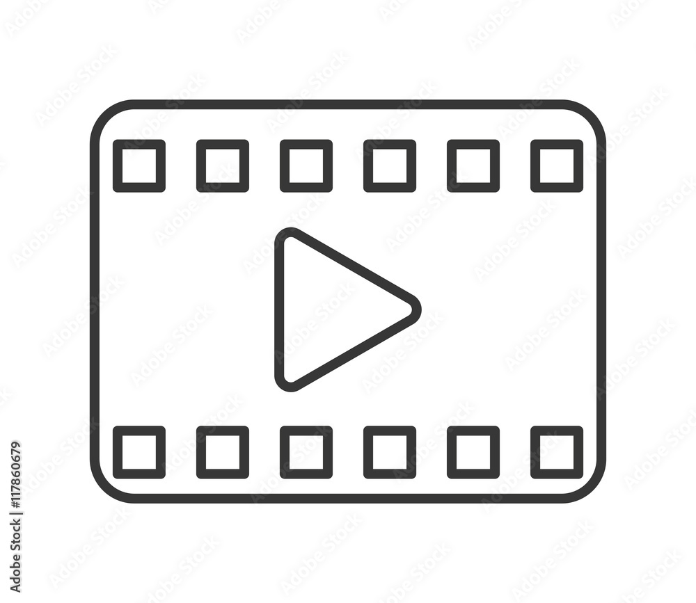 flat design play video icon vector illustration flat design play video icon vector illustration