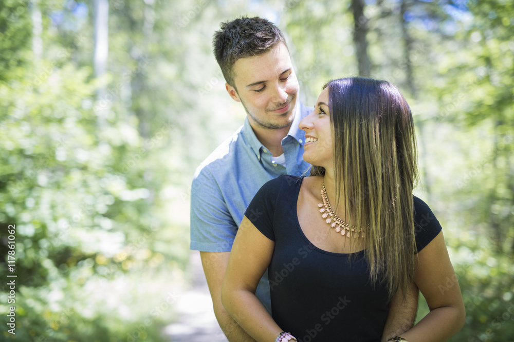 Happy loving young couple at the park Happy loving young couple at the park