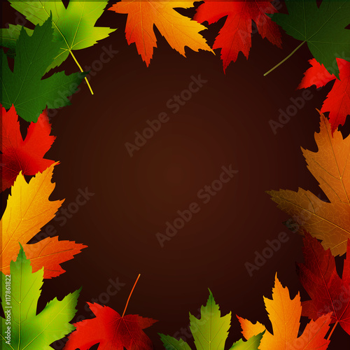Clip-art frame from fallen leaves isolated