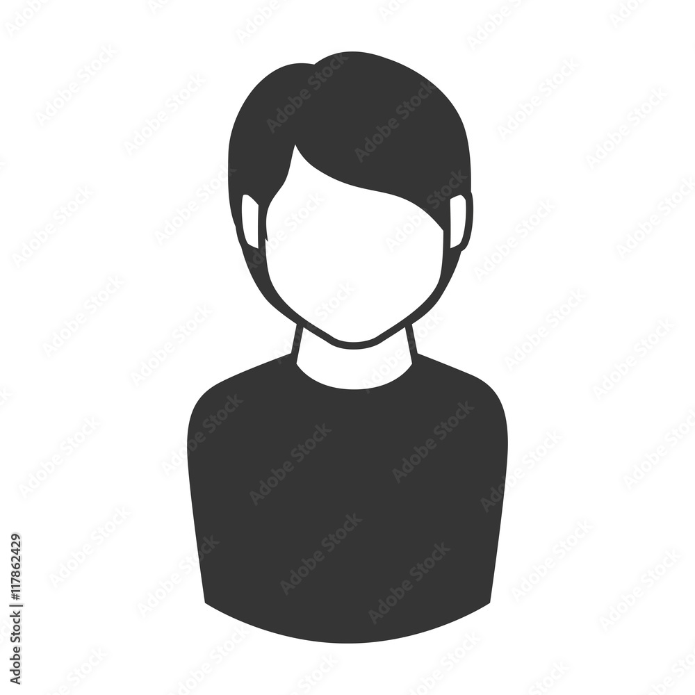 man guy boy person face head human icon vector graphic isolated and flat illustration