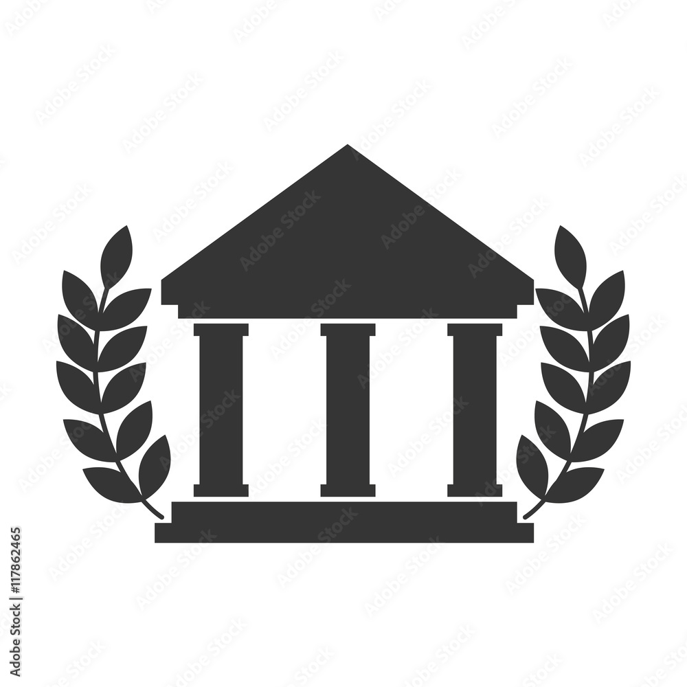 college icon university education wreaths academy academic vector graphic isolated and flat illustration