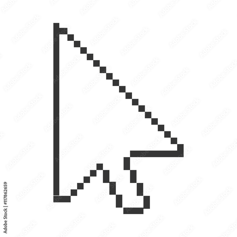 arrow cursor click point pointer  technology computer vector graphic isolated and flat illustration