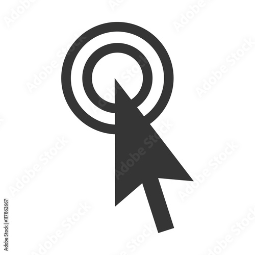 arrow cursor click double point pointer  technology computer vector graphic isolated and flat illustration