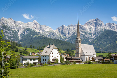 Mountain village in summer, Maria Alm, Salzburg, Austria