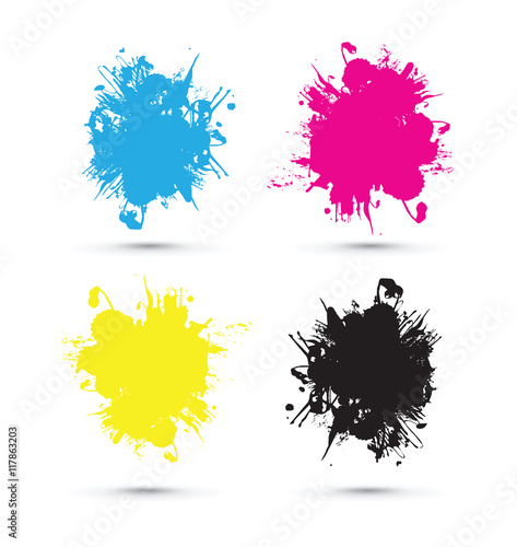 cmyk splash blobs