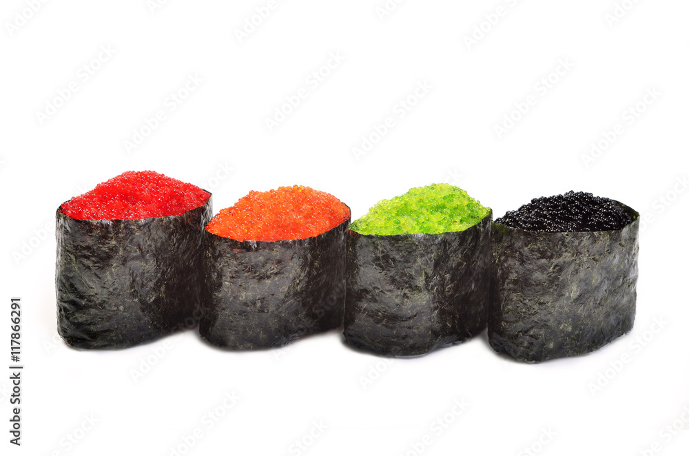 Sushi Gunkan Maki set with tobiko Sushi Gunkan Maki set with tobiko