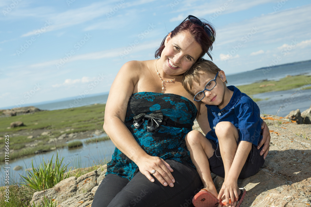 mother son spending time outdoor mother son spending time outdoor