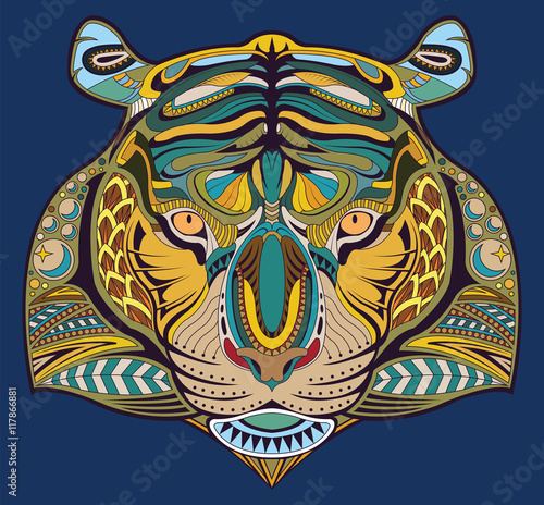 Fototapeta Naklejka Na Ścianę i Meble -  Hand drawn tiger coloring page vector EPS10