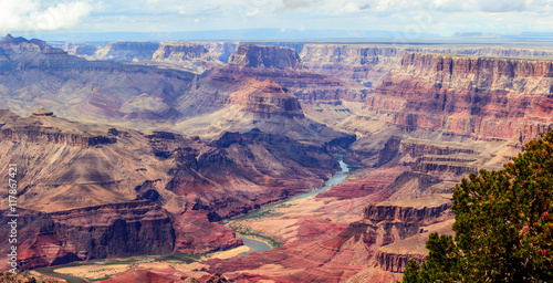 Papier peint Image panoramique de la rivière Colorado à travers le Grand Canyon