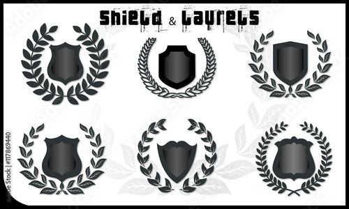 black shield and laurels