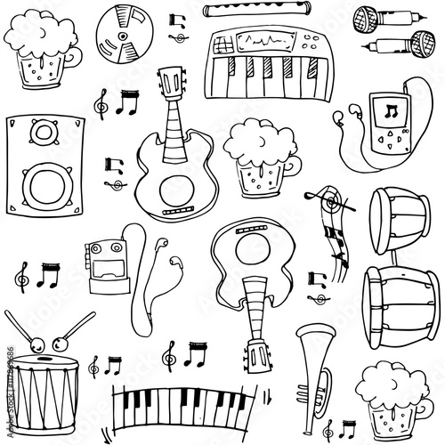 Doodle of music theme hand draw
