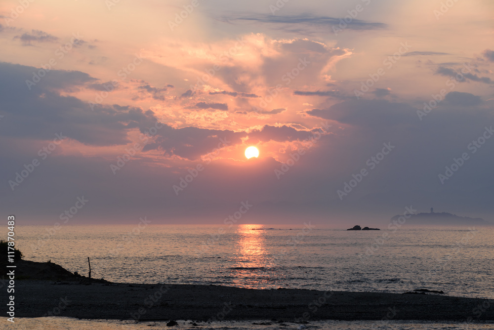 夕日 柴崎海岸 葉山 夕日 柴崎海岸 葉山