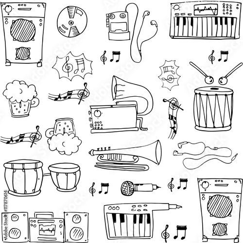 Hand draw music stock doodles